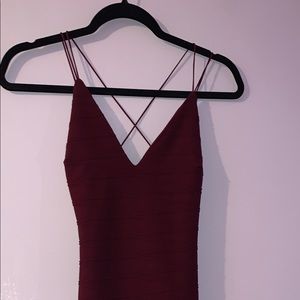 Burgundy body con dress